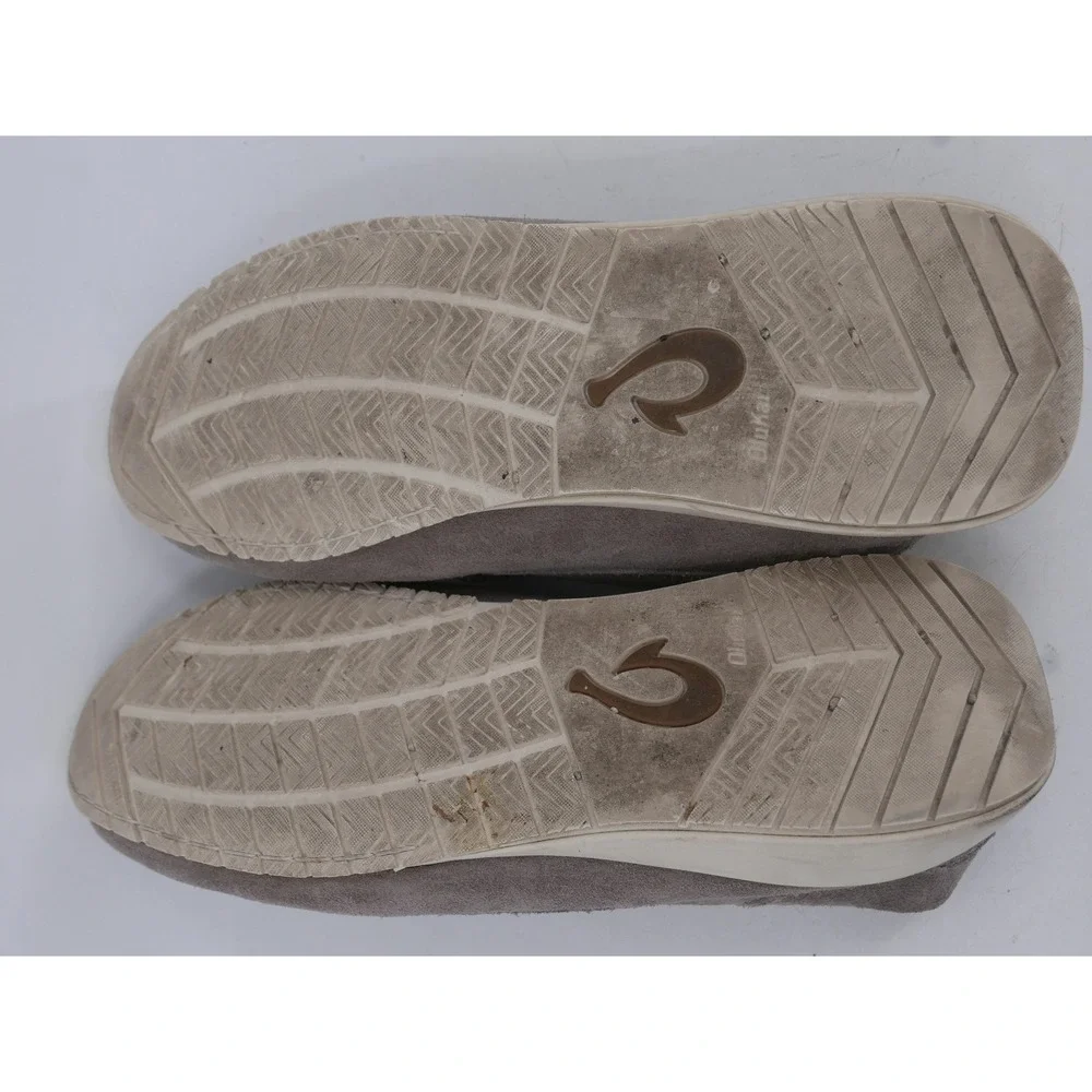 OluKai Ka'a Loafer Shoes Gray Suede Slip On Casual Men's Size 10.5 EU 43.5